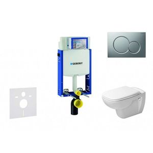 GEBERIT - Kombifix Modul na závesné WC s tlačidlom Sigma01, matný chróm + Duravit D-Code - WC a doska, Rimless, SoftClose 110.302.00.5 NH3 vyobraziť