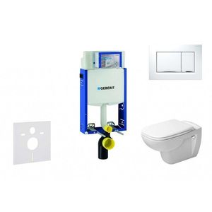 GEBERIT - Kombifix Modul na závesné WC s tlačidlom Sigma30, biela/lesklý chróm + Duravit D-Code - WC a doska, Rimless, SoftClose 110.302.00.5 NH5 vyobraziť