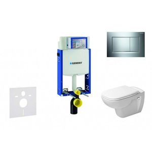 GEBERIT - Kombifix Modul na závesné WC s tlačidlom Sigma30, lesklý chróm/chróm mat + Duravit D-Code - WC a doska, Rimless, SoftClose 110.302.00.5 NH6 vyobraziť