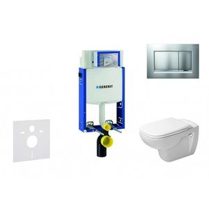 GEBERIT - Kombifix Modul na závesné WC s tlačidlom Sigma30, matný chróm/chróm + Duravit D-Code - WC a doska, Rimless, SoftClose 110.302.00.5 NH7 vyobraziť