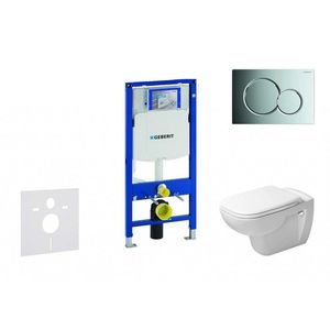 GEBERIT - Duofix Modul na závesné WC s tlačidlom Sigma01, lesklý chróm + Duravit D-Code - WC a doska, Rimless, SoftClose 111.300.00.5 NH2 vyobraziť