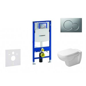 GEBERIT - Duofix Modul na závesné WC s tlačidlom Sigma01, matný chróm + Duravit D-Code - WC a doska, Rimless, SoftClose 111.300.00.5 NH3 vyobraziť