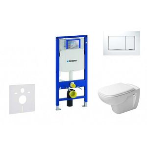 GEBERIT - Duofix Modul na závesné WC s tlačidlom Sigma30, biela/lesklý chróm + Duravit D-Code - WC a doska, Rimless, SoftClose 111.300.00.5 NH5 vyobraziť