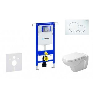 GEBERIT - Duofix Modul na závesné WC s tlačidlom Sigma01, alpská biela + Duravit D-Code - WC a doska, Rimless, SoftClose 111.355.00.5 NH1 vyobraziť