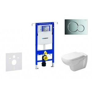GEBERIT - Duofix Modul na závesné WC s tlačidlom Sigma01, lesklý chróm + Duravit D-Code - WC a doska, Rimless, SoftClose 111.355.00.5 NH2 vyobraziť
