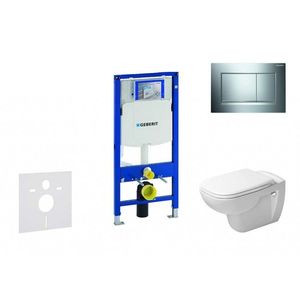 GEBERIT - Duofix Modul na závesné WC s tlačidlom Sigma30, lesklý chróm/chróm mat + Duravit D-Code - WC a doska, Rimless, SoftClose 111.300.00.5 NH6 vyobraziť