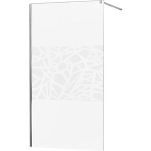 MEXEN/S - KIOTO Sprchová zástena WALK-IN 90x200 cm 8 mm, chróm, biely vzor 800-090-101-01-85 vyobraziť