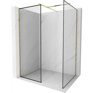 MEXEN/S - Kioto Sprchová zástena Walk-in 90 x 90 cm, čierny vzor, zlatá 800-090-202-50-70-090 vyobraziť