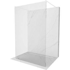 MEXEN/S - Kioto Sprchová zástena WALK-IN voľne stojaca 105 x 200, transparent 8 mm, biela 800-105-002-20-00 vyobraziť