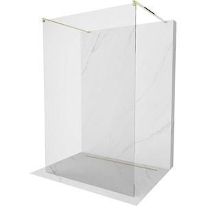 MEXEN/S - Kioto Sprchová zástena WALK-IN voľne stojaca 105 x 200, transparent 8 mm, zlatá 800-105-002-50-00 vyobraziť
