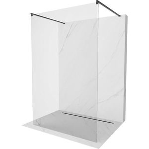 MEXEN/S - Kioto Sprchová zástena WALK-IN voľne stojaca 105 x 200, transparent 8 mm, čierna 800-105-002-70-00 vyobraziť