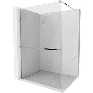 MEXEN/S - Kioto+ Sprchová zástena WALK-IN s poličkou a držiakom uterákov 105 x 200, transparent, chróm 800-105-121-01-00 vyobraziť