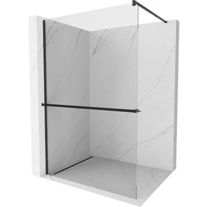 MEXEN/S - Kioto+ Sprchová zástena WALK-IN s poličkou a držiakom uterákov 105 x 200, transparent, čierna 800-105-121-70-00 vyobraziť
