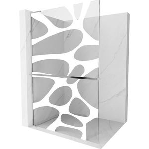 MEXEN/S - Kioto+ L Sprchová zástena WALK-IN s poličkou a držiakom uterákov 80 x 200 cm, biely vzor, chróm 800-080-123-01-97 vyobraziť