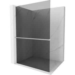 MEXEN/S - Kioto+ L Sprchová zástena WALK-IN s poličkou a držiakom uterákov 100 x 200 cm, grafit, nikl kartáčovaná 800-100-123-97-40 vyobraziť
