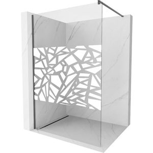 MEXEN/S - Kioto Sprchová zástena Walk-in 90 x 200, biely vzor 8 mm, grafit kartáčovaná 800-090-101-66-85 vyobraziť
