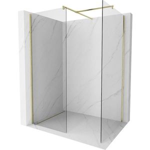 MEXEN/S - Kyoto Sprchová zástena WALK-IN 105 x 90 cm, transparent, zlatá kartáčovaná 800-105-202-55-00-090 vyobraziť
