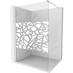 MEXEN/S - Kioto Sprchová zástena Walk-in 90 x 200, biely vzor 8 mm, nikel kartáčovaná 800-090-101-97-85 vyobraziť