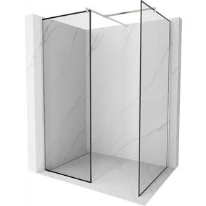MEXEN/S - Kioto Sprchová zástena WALK-IN 90 x 90 cm, čierny vzor, nikel kartáčovaná 800-090-202-97-70-090 vyobraziť