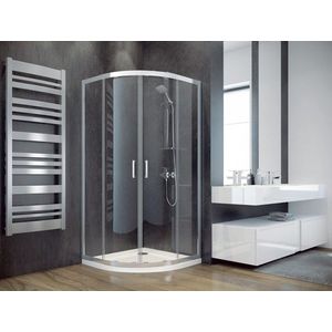 BESCO - Štvrťkruhový sprchovací kút MODERN 185 - FARBA rámu - Chróm / Leštený hliník (ALU), Rozmer A - 80, Rozmer B - 80, Rozmer C - 185, Smer zatvárania - Univerzálne Ľavé / Pravé, Výplň - Fume bezpečnostné sklo - 6 mm BCMOD80CTVRTCG vyobraziť