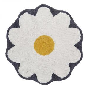 Kúpeľňový koberček Ø60cm biely Cotton Floral vyobraziť