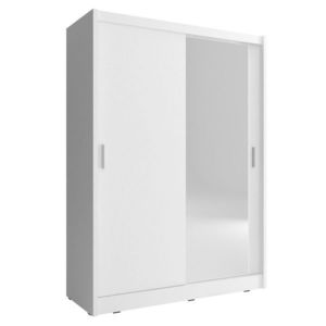 Šatní skříň Maja 150 cm s jedním zrcadlem bílá vyobraziť