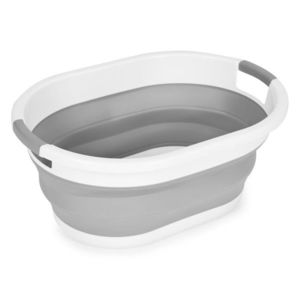 Skládací koš na prádlo SIMPLE ROUND šedý vyobraziť