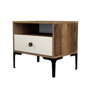 Nočný stolík Lisbon Walnut Cream vyobraziť
