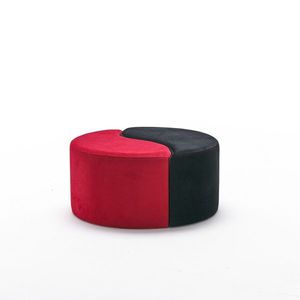 Taburette Alis Pouf Červená a čierna vyobraziť