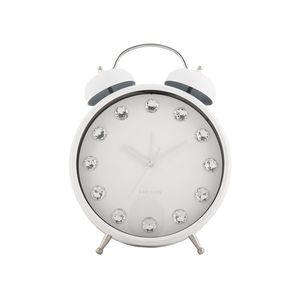 Karlsson 6019WH dizajnové stolové hodiny/budíkbiely, priemer 30 cm vyobraziť