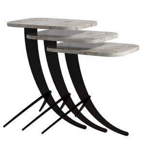 Rozkladací stôl Pion White Marble, 3 ks vyobraziť