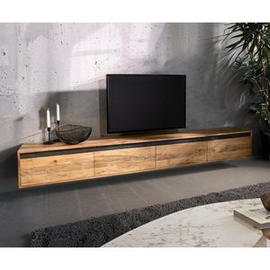 TV stolík Stonegrace 240 cm prírodná akáciová bridlica 4 dvierka vyobraziť
