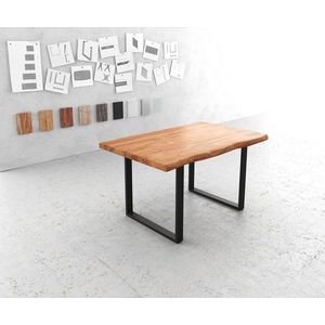 Jedálenský stôl Edge 140x90 XL akácia prírodný kov čierny vyobraziť