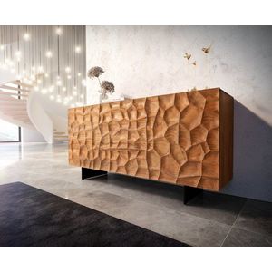 Komoda Solu 175 cm prírodná akácia 2 dvierka 3 zásuvky 3D vyobraziť