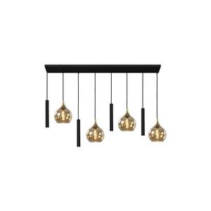 Keter Lighting Luster na lanku CALYPSO 4xGU10/60W/230V + 4xE27/60W čierna/zlatá vyobraziť