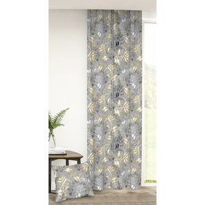 Záves dekoračný alebo látka, Soft Jaseňové lístie, sivý a okrový, 150 cm 150 cm vyobraziť
