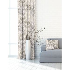 Záves dekoračný alebo látka, Fine Vlnité lístie, béžový, 150 cm 150 cm vyobraziť