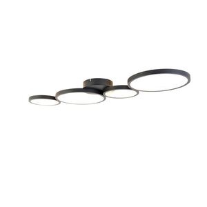 Stropná lampa čierna vrátane LED 3-stupňový stmievač 4-svetlo - Lupolo vyobraziť