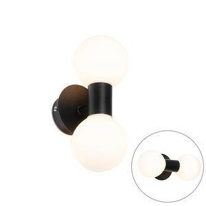 Moderná nástenná lampa čierna IP44 2-svetlo - Cederic vyobraziť
