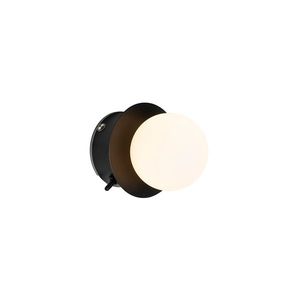 Nástenná lampa čierna IP44 s vypínačom - Cederic vyobraziť
