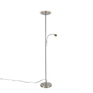 Moderná stojaca lampa oceľ vrátane LED s ramenom na čítanie - Chala vyobraziť