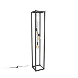 Priemyselná stojaca lampa čierna 3-svetlo - Big Cage vyobraziť