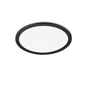 Okrúhle stropné svietidlo čierne 40 cm vrátane LED 3-stupňovo stmievateľné IP44 - Lope vyobraziť