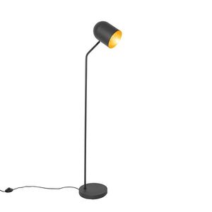Moderná stojaca lampa čierna so zlatom nastaviteľná - Morik vyobraziť