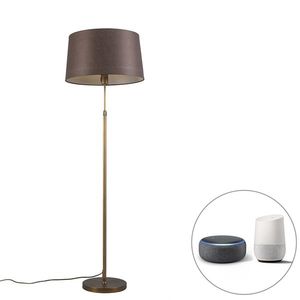 Inteligentná stojaca lampa bronzová s hnedým tienidlom 45 cm vrátane Wifi A60 - Parte vyobraziť