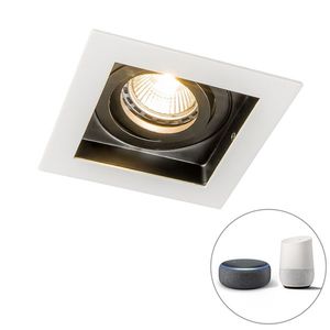 Inteligentné zapustené bodové svetlo biele vrátane WiFi GU10 nastaviteľné - Carree vyobraziť