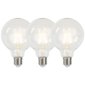 Sada 3 stmievateľných LED žiaroviek E27 G95 5W 470lm 2700K vyobraziť