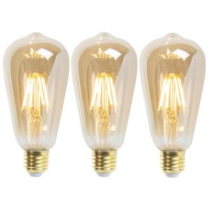 Sada 3 stmievateľných LED žiaroviek E27 ST64 Goldline 5W 380lm 2200K vyobraziť