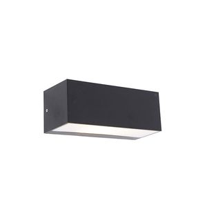 Inteligentná moderná nástenná lampa čierna IP65 vrátane Wifi A60 - Houks vyobraziť