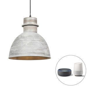Inteligentné závesné svietidlo sivé 30 cm vrátane wifi žiarovky A60 - Dory vyobraziť